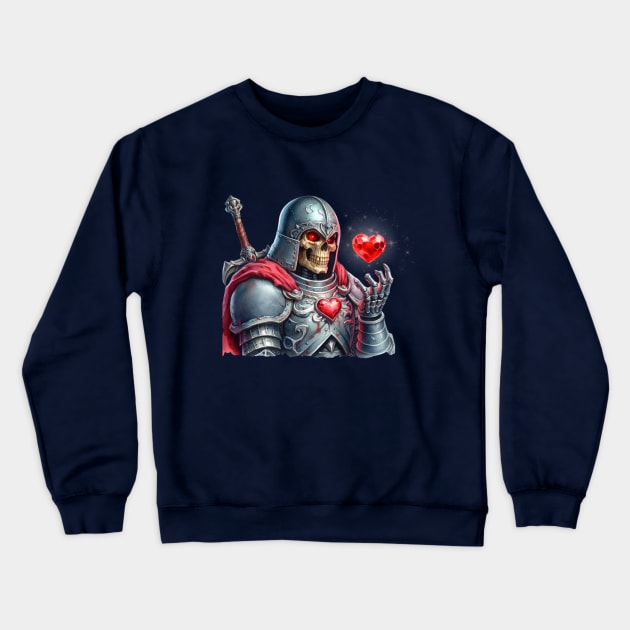 Skeleton Knight Finds Love Crewneck Sweatshirt by AlmostMaybeNever